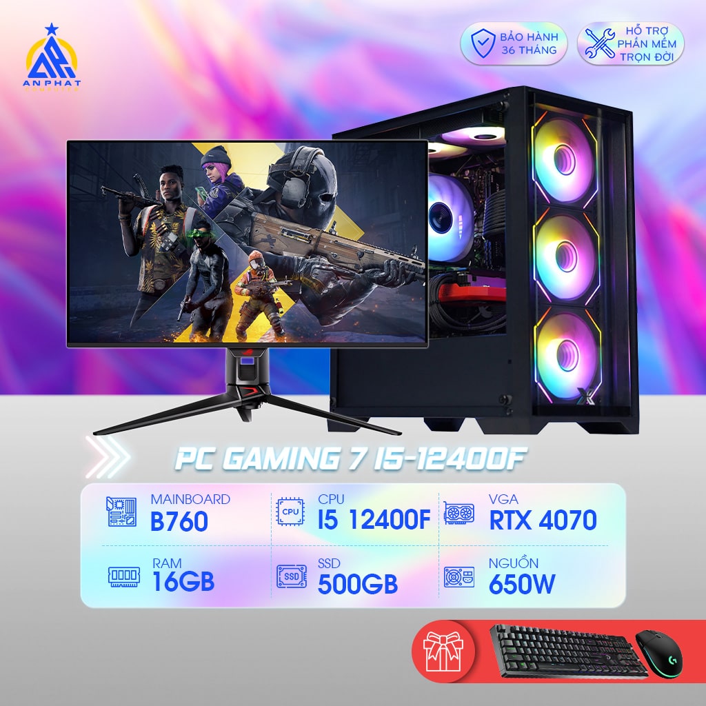 Case i5-12400F | Ram 16GB | RTX 3060 | SSD 512GB | Nguồn 650W