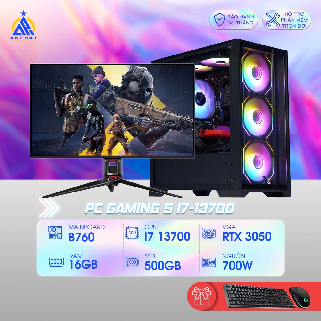 Case I7 12700F / Ram 16G / SSD 512G / VGA RTX 3060 12G/ Nguồn 750W