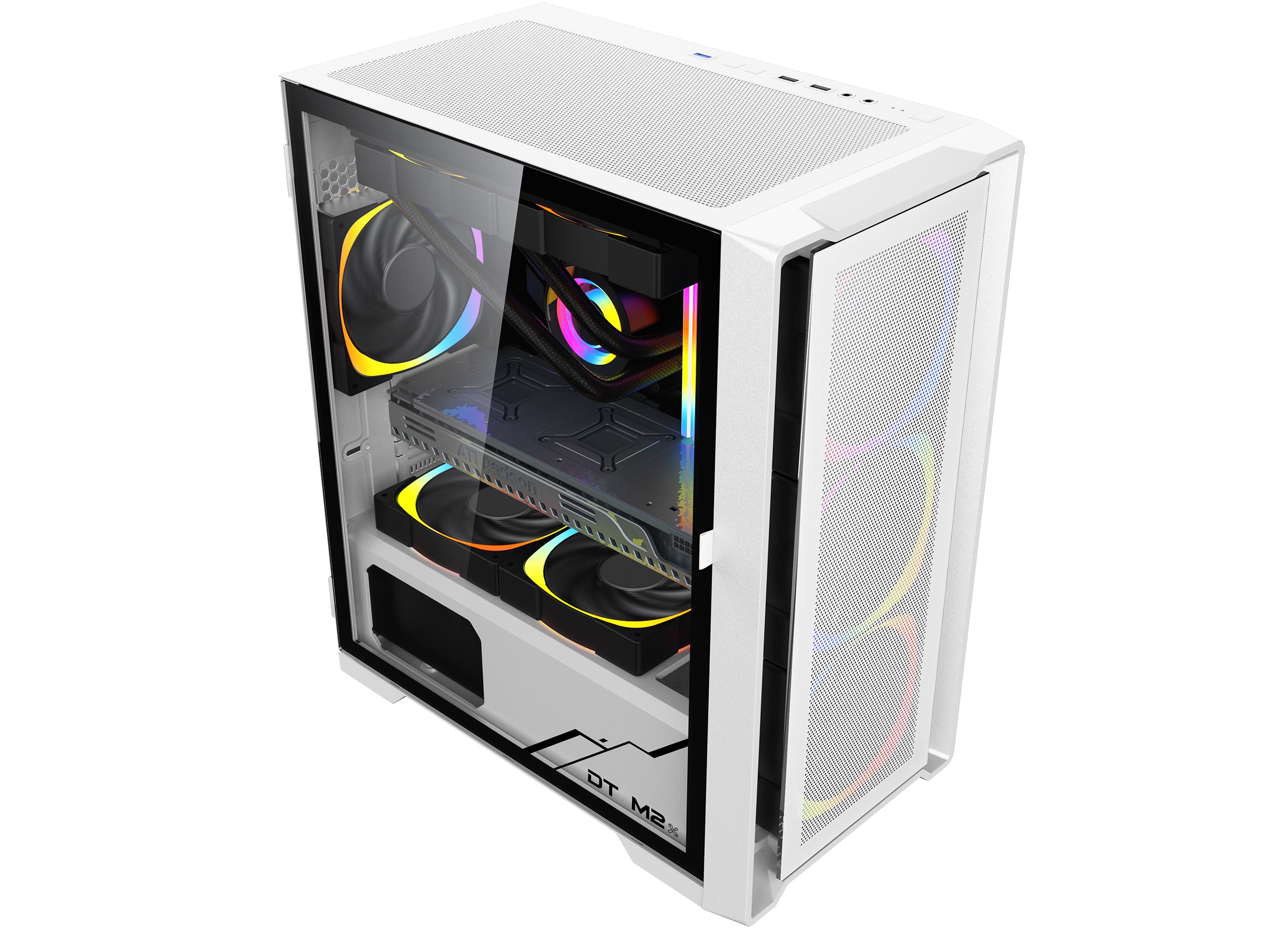 Vỏ case KENOO ESPORT M500 - 3F - MàuTrắng MATX (3 Fan RGB) - Ảnh 6